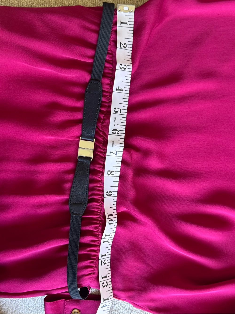 Haute Hippie Off-Shoulder Magenta Long-Sleeve Dress with Belt - Picture 11 of 12